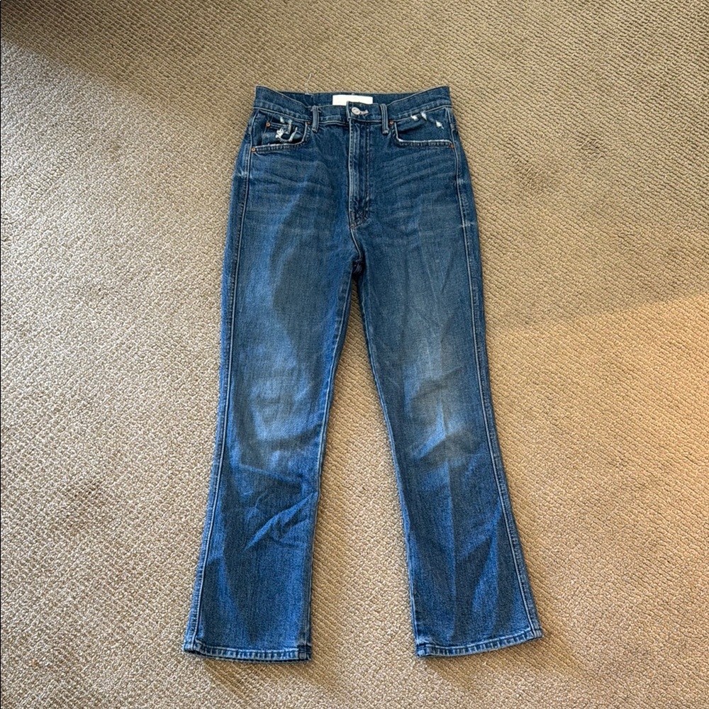 MOTHER Blue Flare Wide Leg Jeans